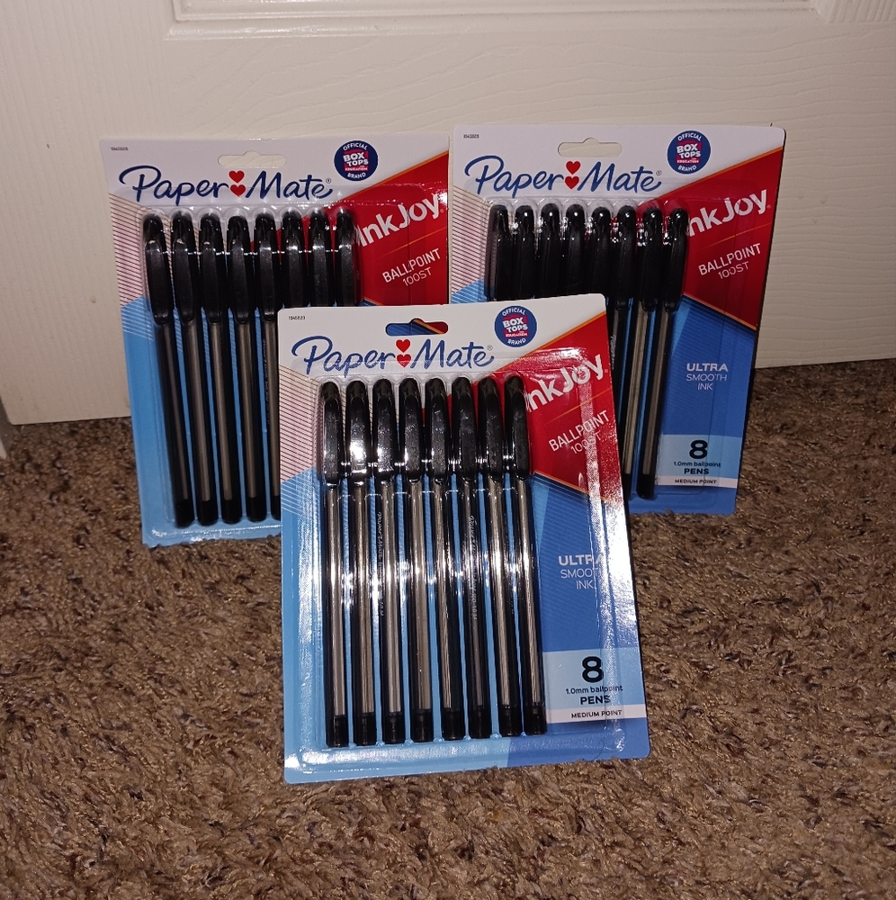 3 Packs Papermate Ink Joy Ball Point Pens 24 Total